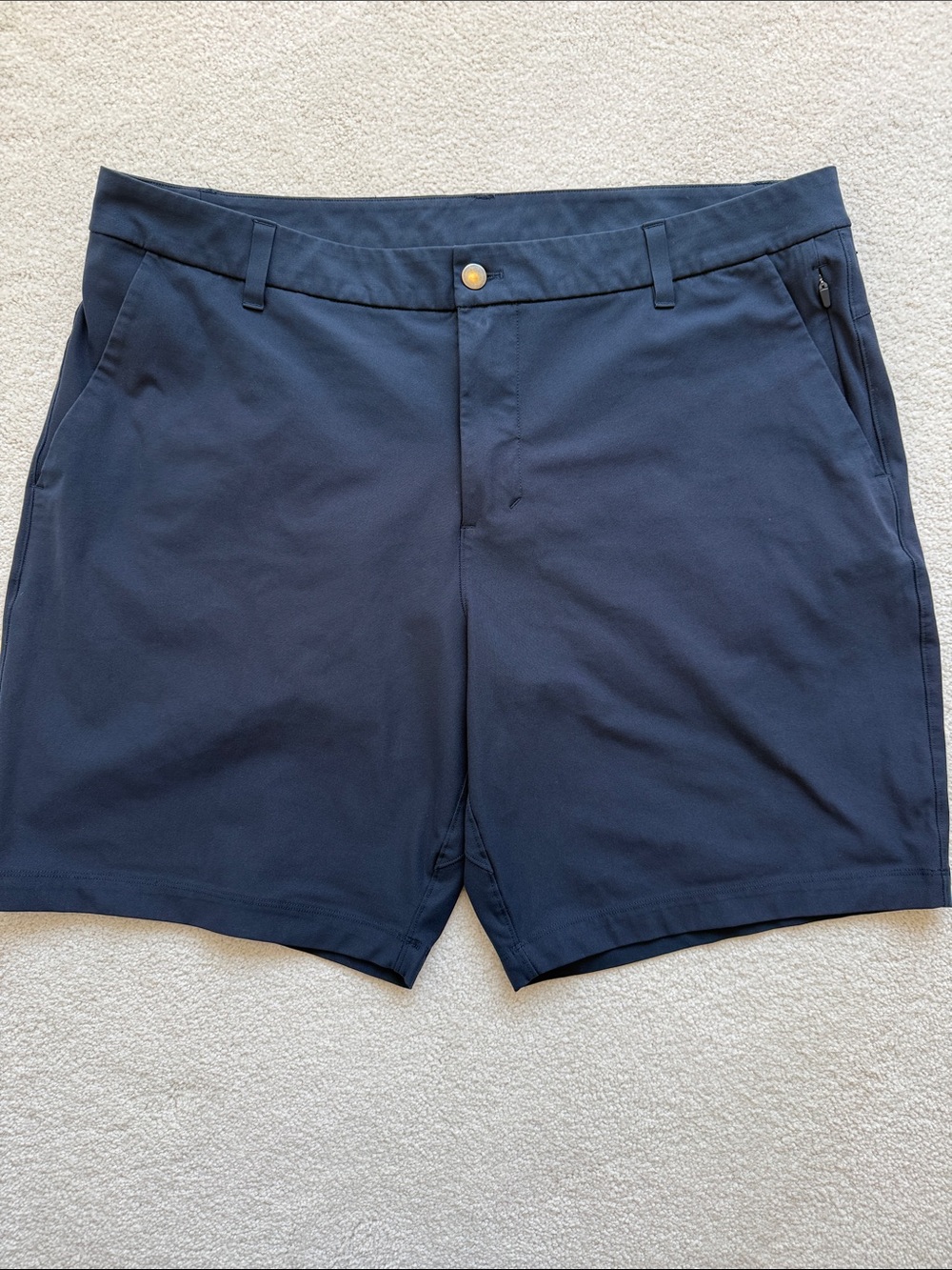 lululemon athletica Men's Dark Blue Flat Front Performance Shorts